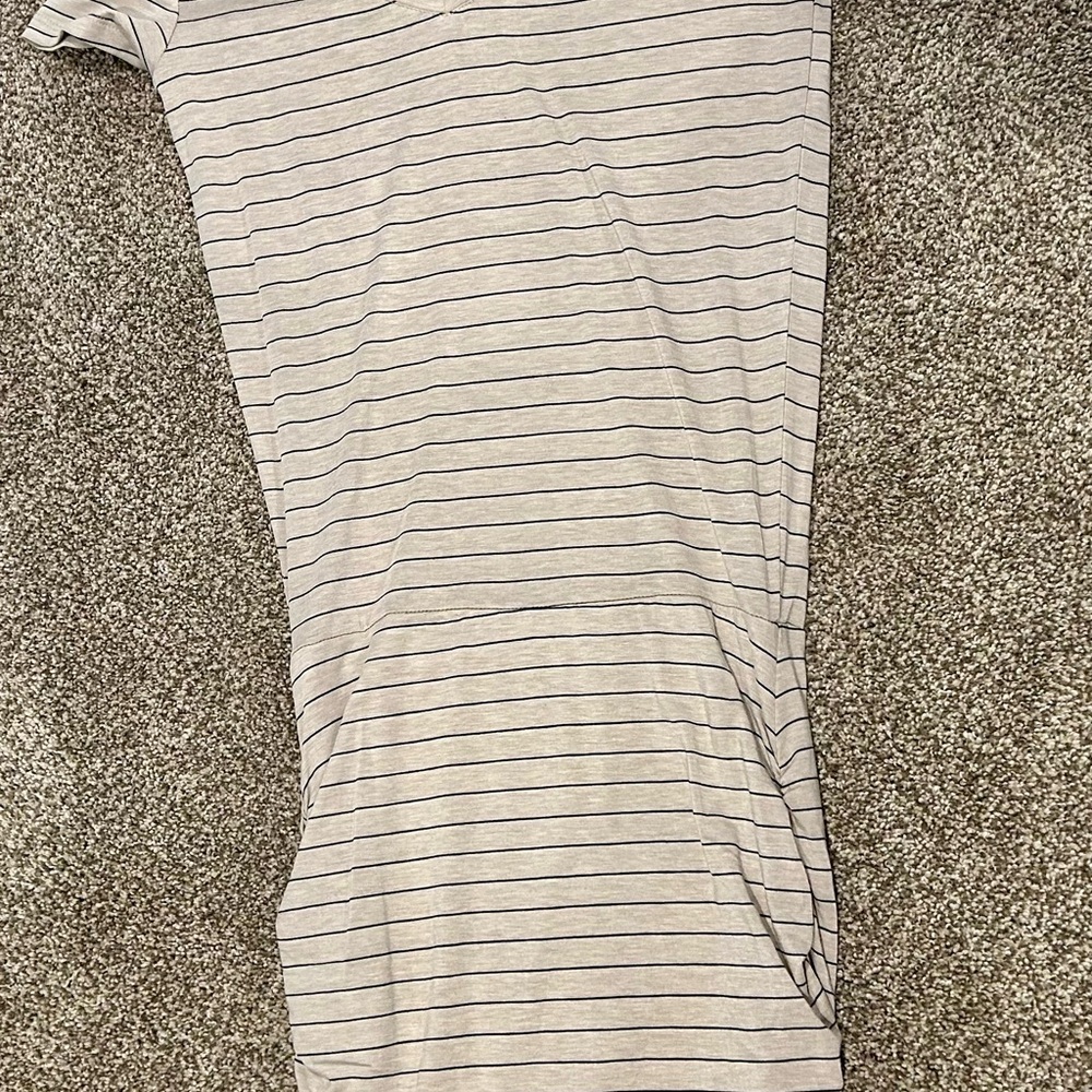 Prana Beige Striped Maternity Dress